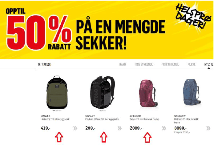 Vedtak med tvangsmulkt på 1.000.000 til Gresvig AS for villedende prismarkedsføring