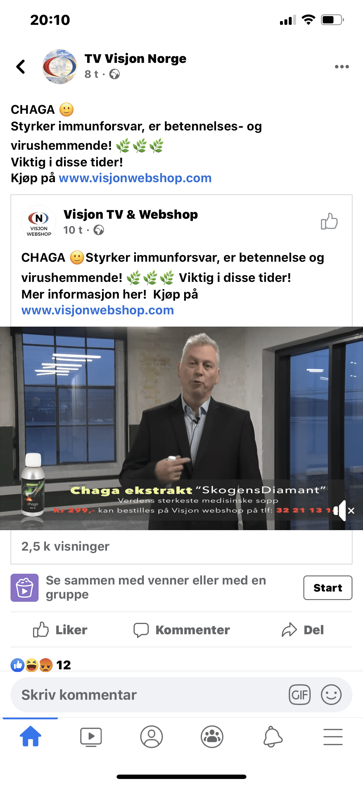 Overtredelsesgebyr til Visjon TV & Webshop AS